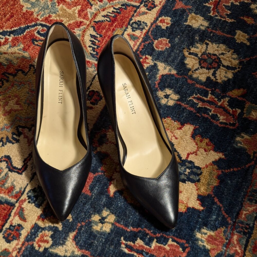 Sarah Flint Black Leather Perfect Pump 85, sz 39.5 EU / 8.5-9 US